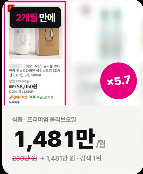 쿠팡 상위노출 성장 사례 2